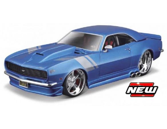 MAISTO MI32508B CHEVROLET CAMARO Z28 1968 CLASSIC MUSCLE BLUE 1:24 Modellino