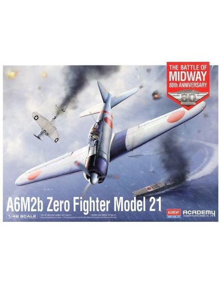 ACADEMY ACD12352 MITSUBISHI A6M2B ZERO FIGHTER MODEL 21 THE BATTLE OF MIDWAY  KIT 1:48 Modellino
