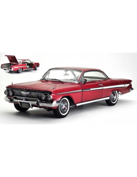 SUNSTAR SS2108 CHEVROLET IMPALA SPORT COUPE' 1961 MAROON 1:18 Modellino