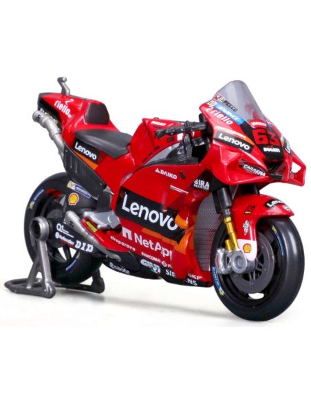 MAISTO MI36391B DUCATI DESMOSEDICI LENOVO 2022 N.63 FRANCESCO BAGNAIA 1:18 Modellino