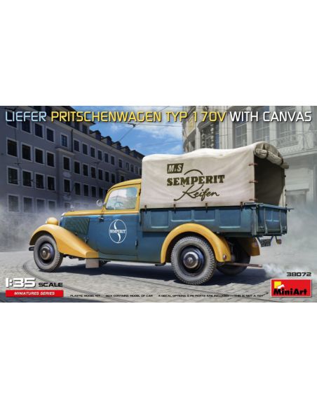 MINIART MIN38072 LIEFER PRITSCHENWAGEN TYP 170V WITH CANVAS  KIT 1:35 Modellino