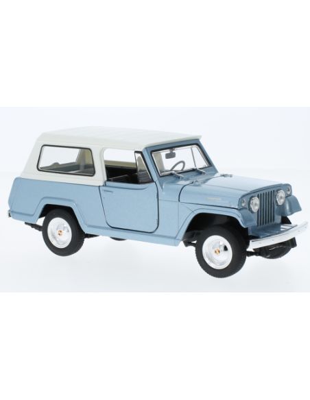 WELLY WE24117HB JEEP JEEPSTER COMMANDO HARD TOP LIGHT BLUE 1:24 Modellino