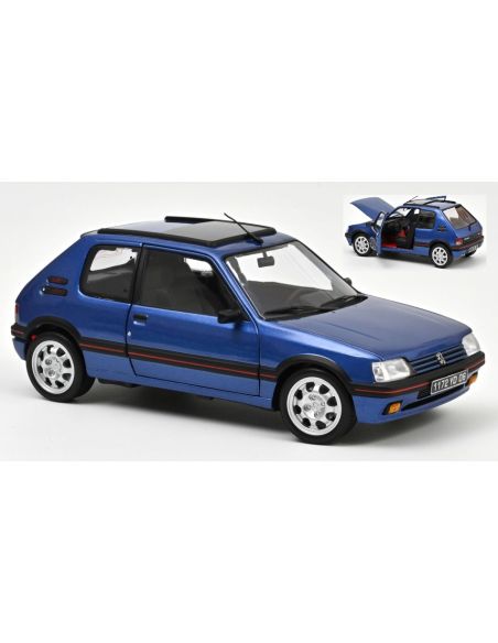 NOREV NV184844 PEUGEOT 205 GTi 1.9 WITH WINDOWROOF 1992 MIAMI BLUE 1:18 Modellino