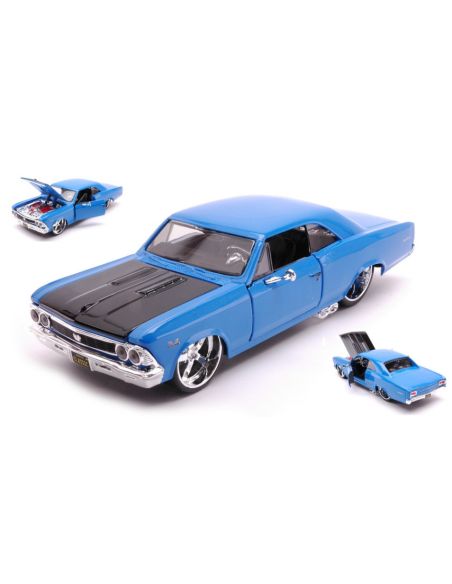 MAISTO MI31333 CHEVROLET CHEVELLE SS 396 1966 CLASSIC MUSCLE BLUE 1:24 Modellino