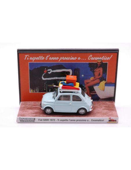 BRUMM BMS2209N FIAT 500R VACANZE ITALIANE CESENATICO TI ASPETTO L'ANNO PROSSIMO 1:43 Modellino