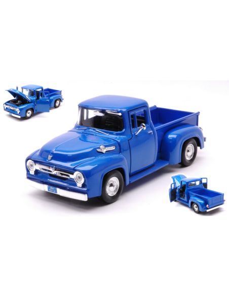 MOTORMAX MTM73235B FORD F-100 PICK UP 1956 BLUE 1:24 Modellino