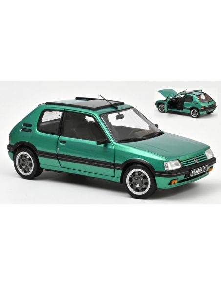 NOREV NV184847 PEUGEOT 205 GTi GRIFFE WITH WINDOWROOF 1991 GREEN 1:18 Modellino