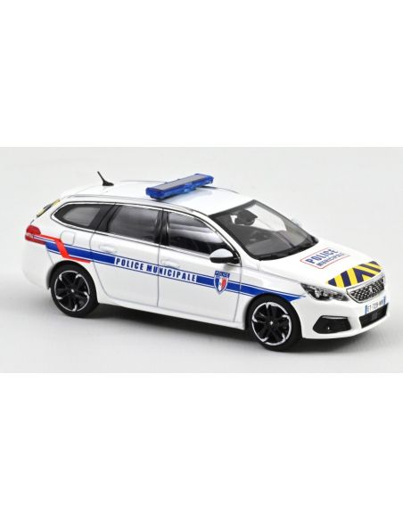 NOREV NV473944 PEUGEOT 308 SW 2018 POLICE MUNICIPALE BLUE & YELLOW STRIPING 1:43 Modellino