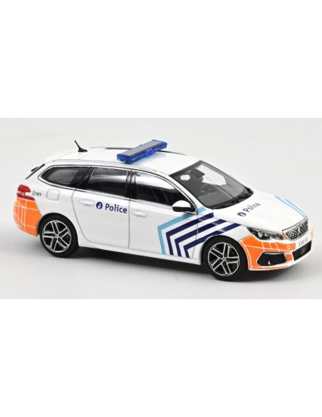 NOREV NV473945 PEUGEOT 308 SW 2018 POLICE BELGIAN 1:43 Modellino