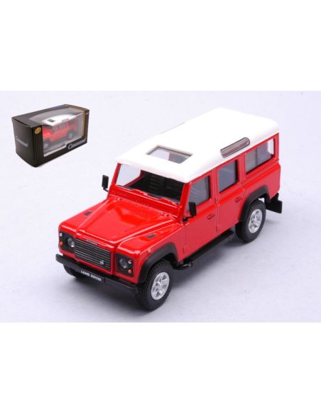 CARARAMA CA453260 LAND ROVER DEFENDER RED W/WHITE ROOF 1:43 Modellino