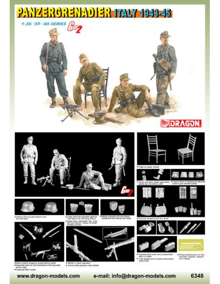 DRAGON D6348 PANZERGRENADIER ITALY 1943-45  KIT 1:35 Modellino