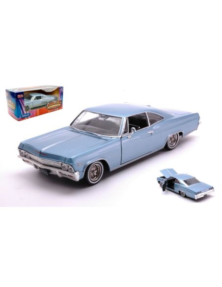 WELLY WE22417LWR-MBL CHEVROLET IMPALA SS396 COUPE' 1965 METALLIC LIGHT BLUE 1:24 Modellino