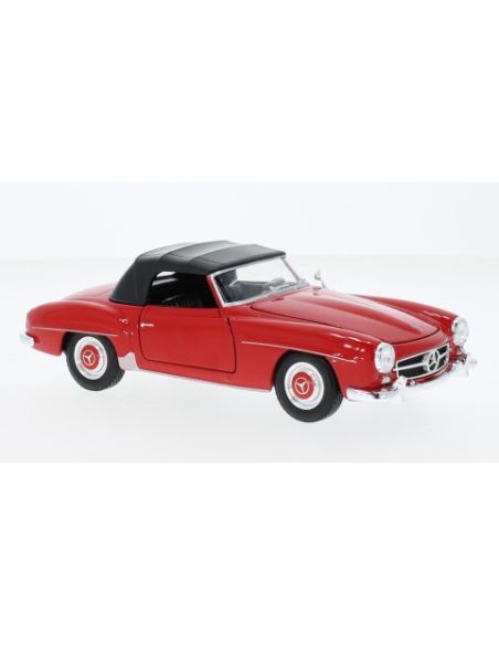 WELLY WE24118HR MERCEDES 190 SL (W121) 1955 RED/BLACK 1:24 Modellino