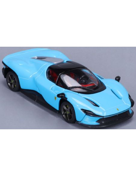 BBURAGO BU16912B FERRARI DAYTONA SP3 LIGHT BLUE SIGNATURE W/OPENINGS 1:18 Modellino